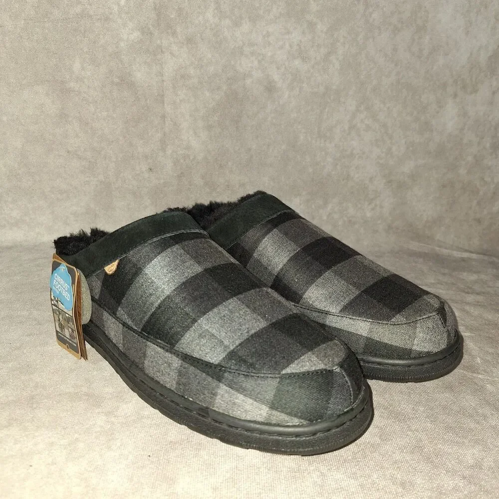Lamo Julian Clog II Size 12 Men's Slippers Charcoal Plaid